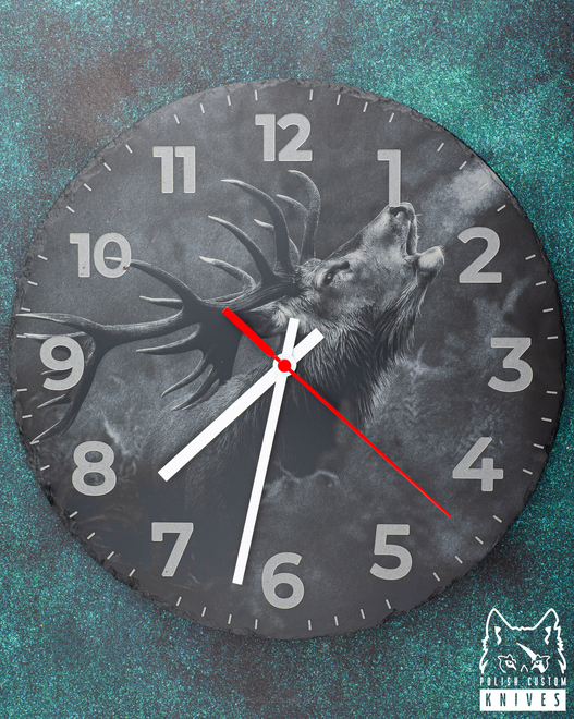 STANDING CLOCK 6 ENGRAVING RED DEER STAG STANDING SLATE CLOCK LZ LASER DESIGNS