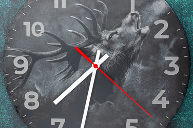 STANDING CLOCK 6 ENGRAVING RED DEER STAG STANDING SLATE CLOCK LZ LASER DESIGNS