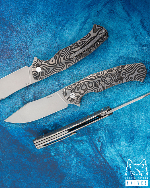 FOLDING KNIFE FOLDER MANTIS #0469 M398 NEBULA RIPPLE HERMAN KNIVES