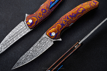 FOLDING KNIFE FOLDER  ISHTAR #0675 TIMASCUS DAMASTEEL FULL DRESS HERMAN KNIVES