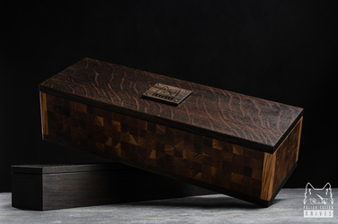 EXCLUSIVE OAK WOODEN BOX FOR HUNTING KNIFE