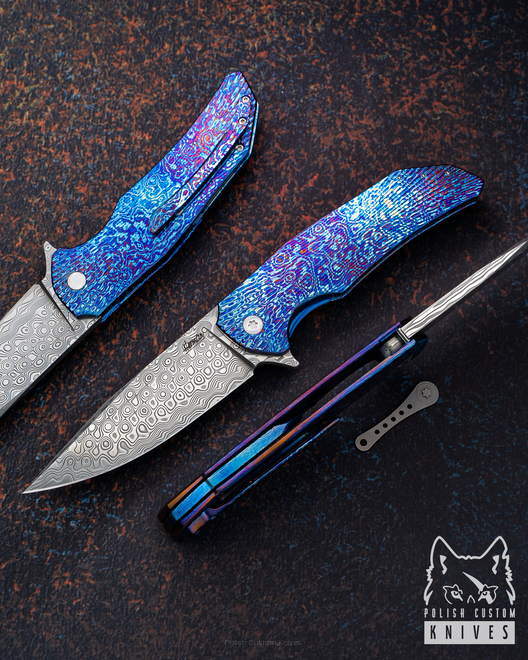 FOLDING KNIFE DRAGONFLY DRAGONFLY 5 TIMASCUS DAMASTEEL HERMAN