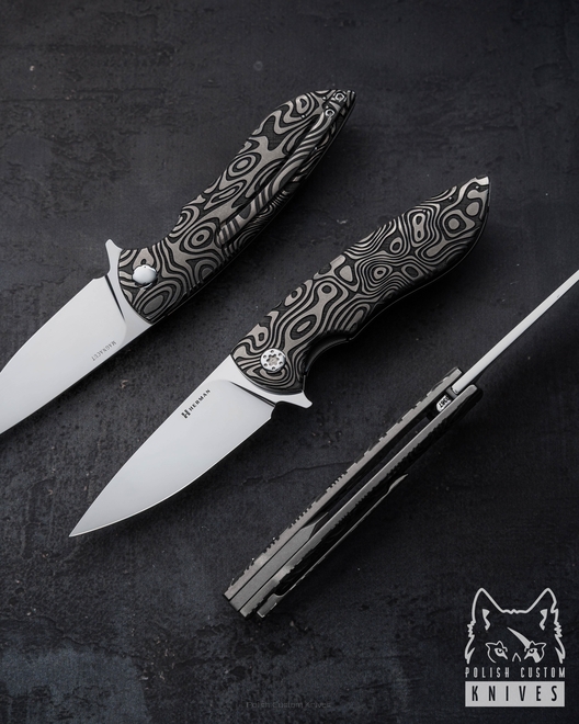 FOLDING KNIFE FOLDER MICRO STING #0367 MAGNACUT NEBULA RIPPLE HERMAN KNIVES