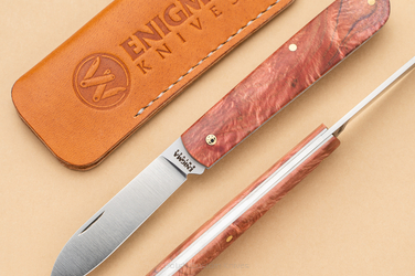 SLIPJOINT KNIFE ENIGMA KNIVES 14 WITH LEATHER POUCH