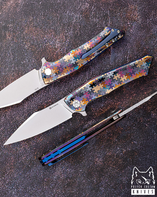 FOLDING KNIFE FOLDER BEE #0268 M390 PUZZLE HERMAN KNIVES