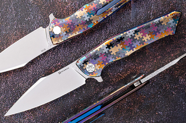 FOLDING KNIFE FOLDER BEE #0268 M390 PUZZLE HERMAN KNIVES