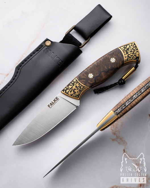 HUNTING KNIFE HUNTER INDIVIDUAL H194 N690 STABILIZED SPALTED ALDER FALKE