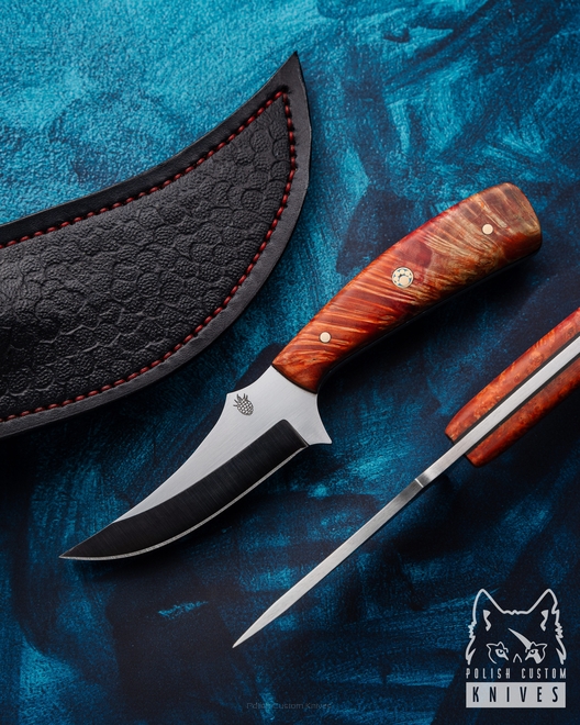 EDC HUNTING KNIFE PENKNIFE 3 BECUT STABILIZED WOOD BM