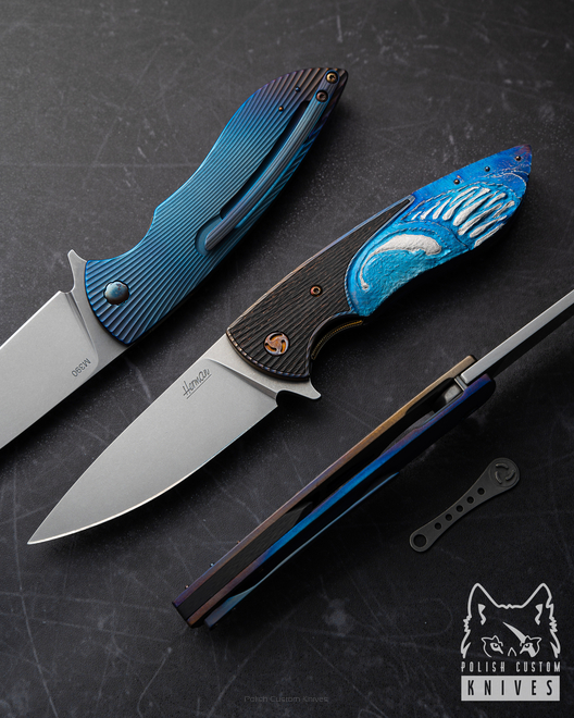 FOLDING KNIFE FOLDER STING 1 VENOM M390 HERMAN PIMPED BY MICHO