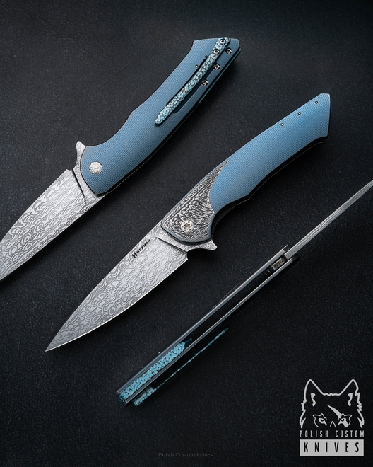 FOLDING KNIFE FOLDER SLIM #0712 DAMASTEEL HERMAN KNIVES HERMAN KNIVES