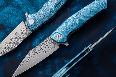 FOLDING KNIFE FOLDER BEE 6 DAMACORE TIMASCUS FULL DRESS HERMAN KNIVES
