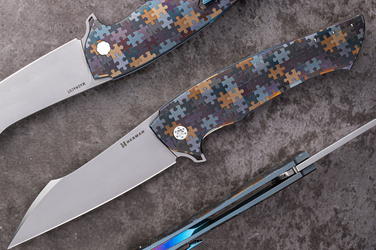 FOLDING KNIFE FOLDER OVIUM v3 #0084 MAGNACUT PUZZLE HERMAN KNIVES