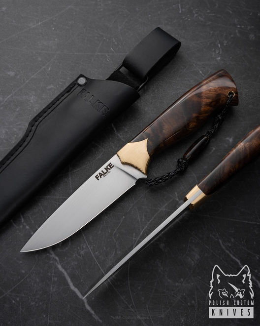 HUNTING KNIFE HUNTER ELEGANCE HE 1/1 M390 STABILIZED TURKISH WALNUT FALKE