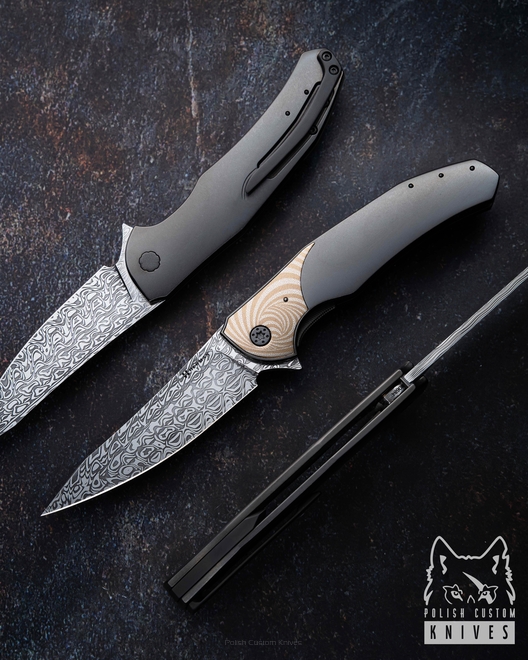 FOLDING KNIFE FOLDER ISHTAR #0684 DAMASTEEL OERLIKON HALF DRESS  HERMAN KNIVES