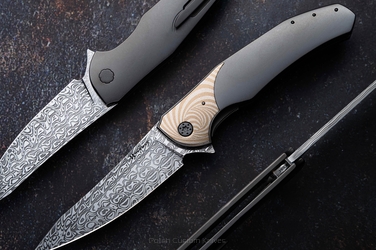 FOLDING KNIFE FOLDER ISHTAR #0684 DAMASTEEL OERLIKON HALF DRESS  HERMAN KNIVES