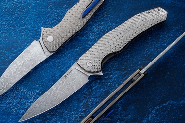 FOLDING KNIFE FOLDER ISHTAR #0685 DAMASTEEL HALF DRESS HERMAN KNIVES