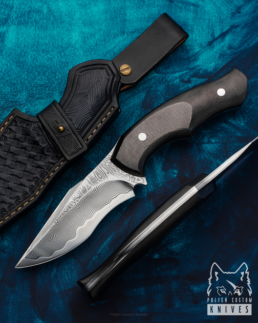 TACTICAL HUNTING KNIFE FIGHTER 4  SAN MAI ELMAX CARBON FIBRE GREG FORGE