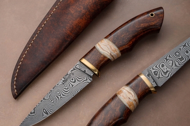 HUNTING EXCLUSIVE KNIFE EXCLUSIVE AUTUMN WIND 22 DAMASCUS SIMON'S KNIVES