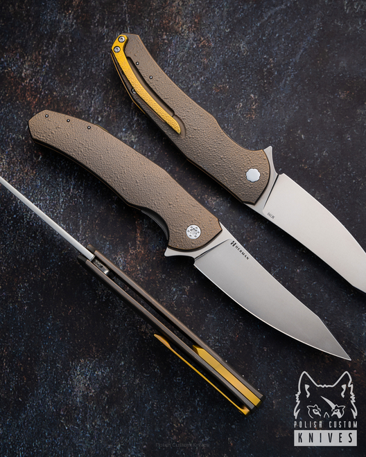 FOLDING KNIFE FOLDER ISHTAR 569 LEFTY M390 HERMAN KNIVES