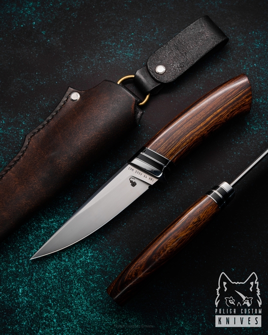HUNTING KNIFE HUNTER 7 CPM S90V 64 HRC ARIZONA DESERT IRONWOOD MOONSHINE