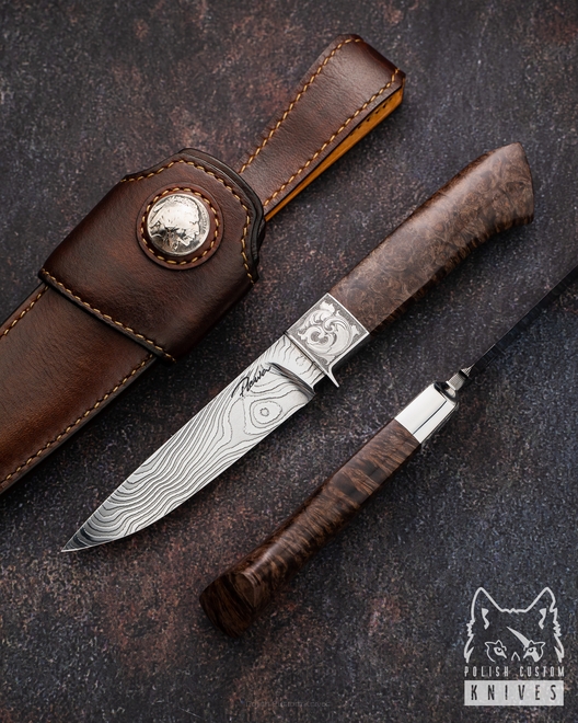 EXCLUSIVE HUNTING KNIFE LIBERTY DAMASCUS PLEWA