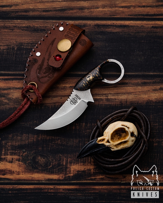 NECK EDC KNIFE SULTAN DE LUX 13 M390 PLAGUE DOCTOR STEAMPUNK PRUCIAK