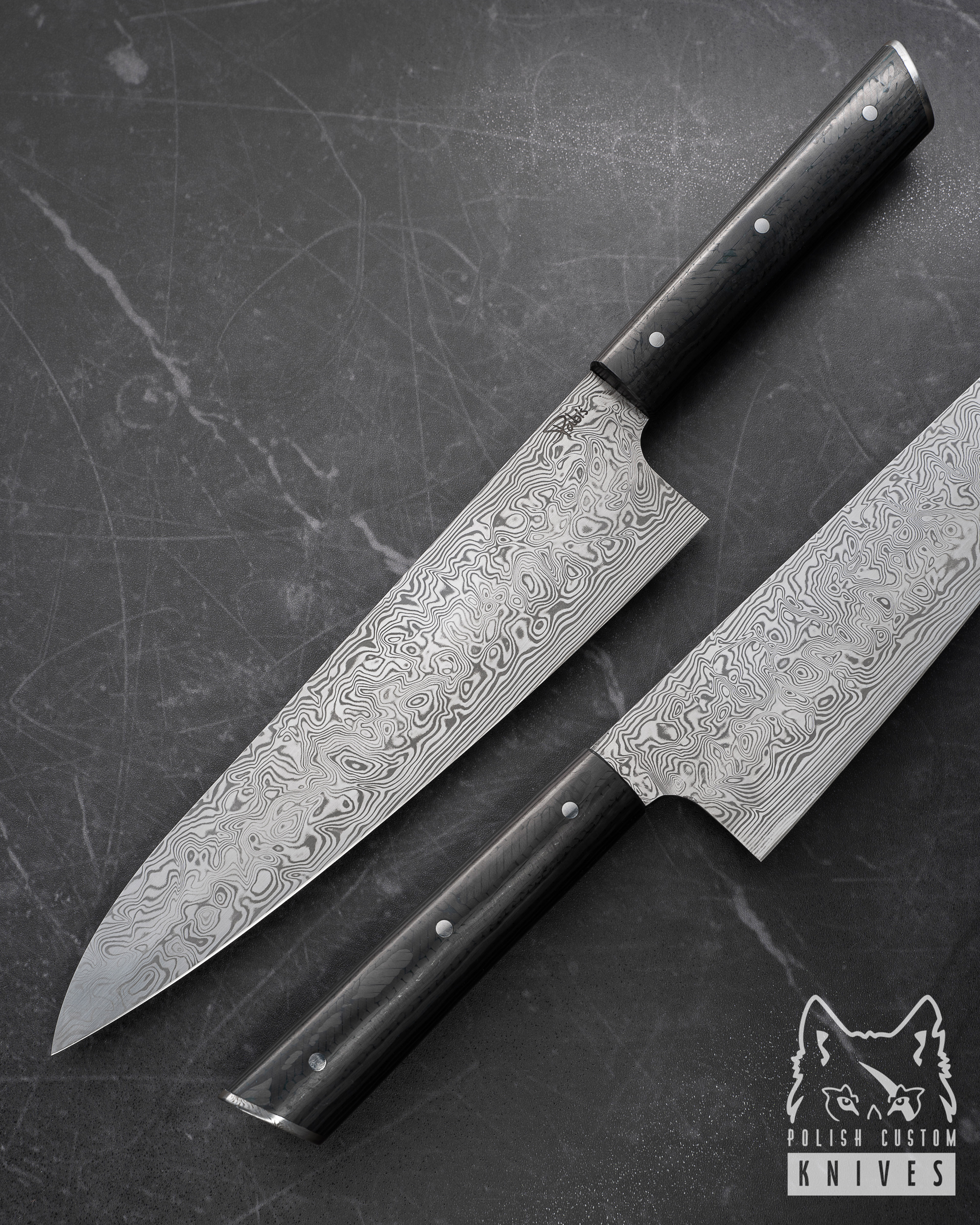 Damascus kitchen online knife