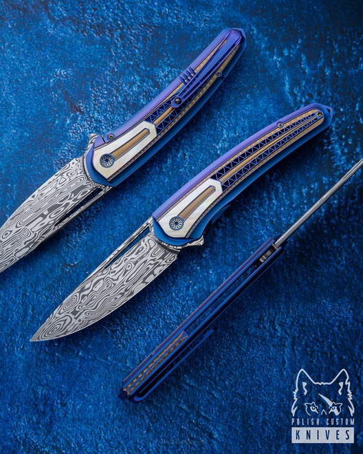 FOLDING KNIFE FOLDER SPINNAKER #3 OF 33 DAMASTEEL LESBAR KNIVES