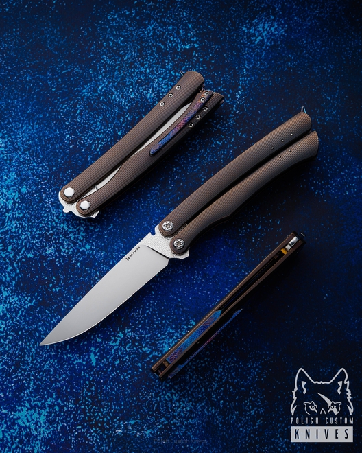 FOLDING KNIFE FOLDER MORPHO #0004 M390 HERMAN KNIVES