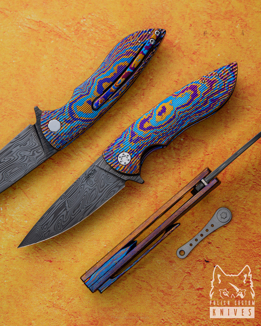 FOLDING KNIFE FOLDER MICRO STING 6 TIMASCUS DAMASTEEL HERMAN