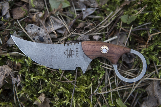 KNIFE SULTAN MAHOGANY MOSAIC RED+LEATHER BROWN PRUCIAK