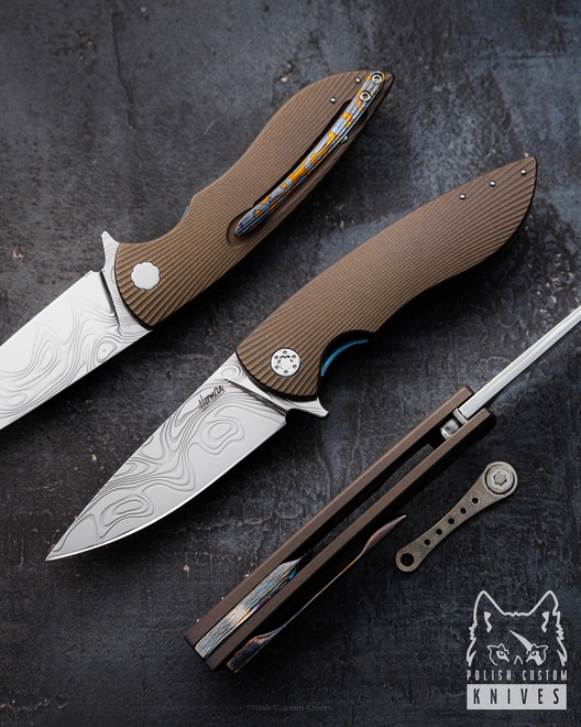 FOLDING KNIFE FOLDER MICRO STING 124 DAMACORE HALF DRESS HERMAN KNIVES