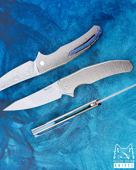 FOLDING KNIFE FOLDER ISHTAR #0866 DAMASTEEL HALF DRESS HERMAN KNIVES