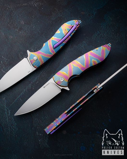 FOLDING KNIFE FOLDER BIG STING #0052 M398 HERMAN KNIVES