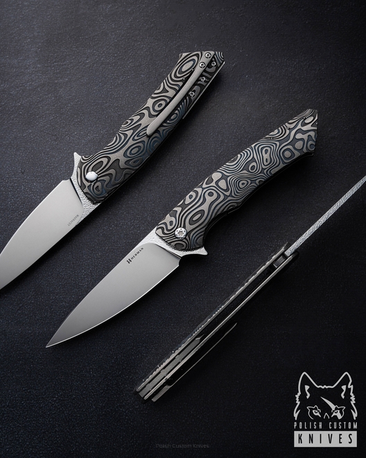 FOLDING KNIFE FOLDER SLIM #0591 MAGNACUT NEBULA RIPPLE HERMAN KNIVES