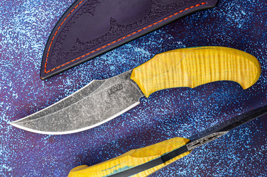 LARGE EXCLUSIVE COLLECTOR’S KNIFE ARCAN 80CrV2 STABILIZED WOOD G10 WROAN KNIVES