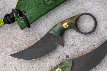 NECK EDC KNIFE SULTAN 51 K110 BIRCH BURL PRUCIAK KNIVES