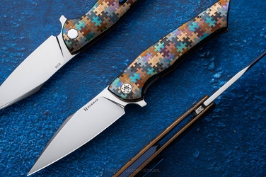 FOLDING KNIFE FOLDER BEE #0290 M398 PUZZLE HERMAN KNIVES