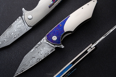 FOLDING KNIFE FOLDER VESPERTILIO #0258 DAMASTEEL HALF DRESS HERMAN KNIVES