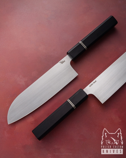 KITCHEN KNIFE SANTOKU 180 20 M390 BLACK HORNBEAM PABIS