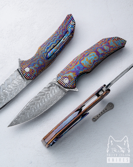 FOLDING KNIFE DRAGONFLY 10 TIMASCUS DAMASTEEL HERMAN