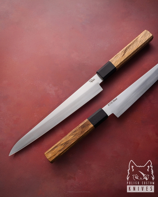 KITCHEN KNIFE SUJIHIKI 1 ZEBRANO BLACK OAK K110 PABIS