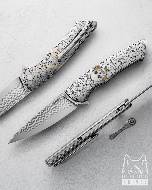 FOLDING KNIFE FOLDER SLIM LIFE IS A GAME 1 OF 4 M. KALLA ENGRAVING DAMACORE HERMAN