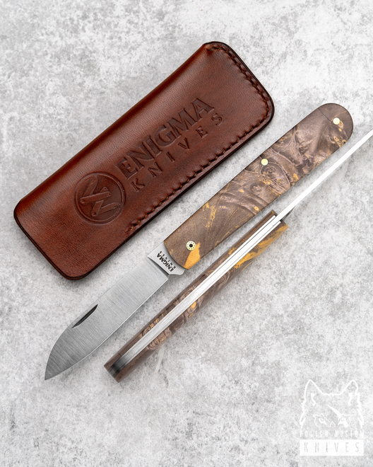 SLIPJOINT KNIFE ENIGMA KNIVES 2 WITH LEATHER POUCH