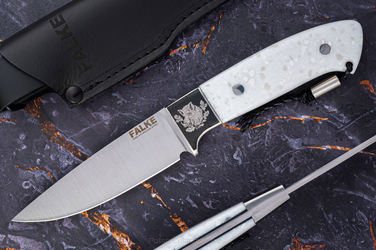 HUNTING KNIFE JF30 023 N690 WHITE CORIAN G10 FALKE KNIVES