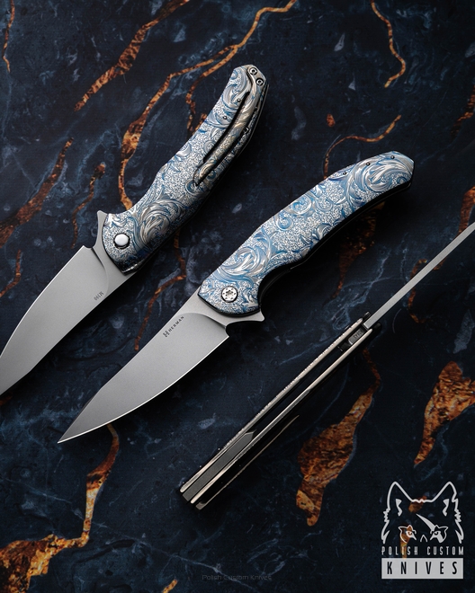 FOLDING KNIFE FOLDER ISHTAR #0843 M390 ETERNAL GARDEN HERMAN KNIVES