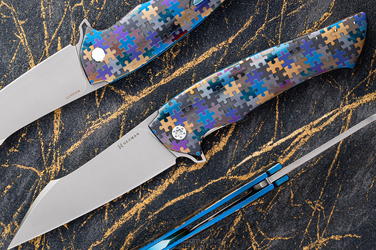 FOLDING KNIFE FOLDER OVIUM #0077 MAGNACUT PUZZLE HERMAN KNIVES