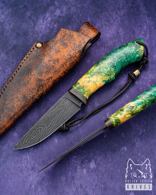 HUNTING KNIFE EXCLUSIVE AUTUMN WIND 3 DAMASCUS STEEL SIMON'S