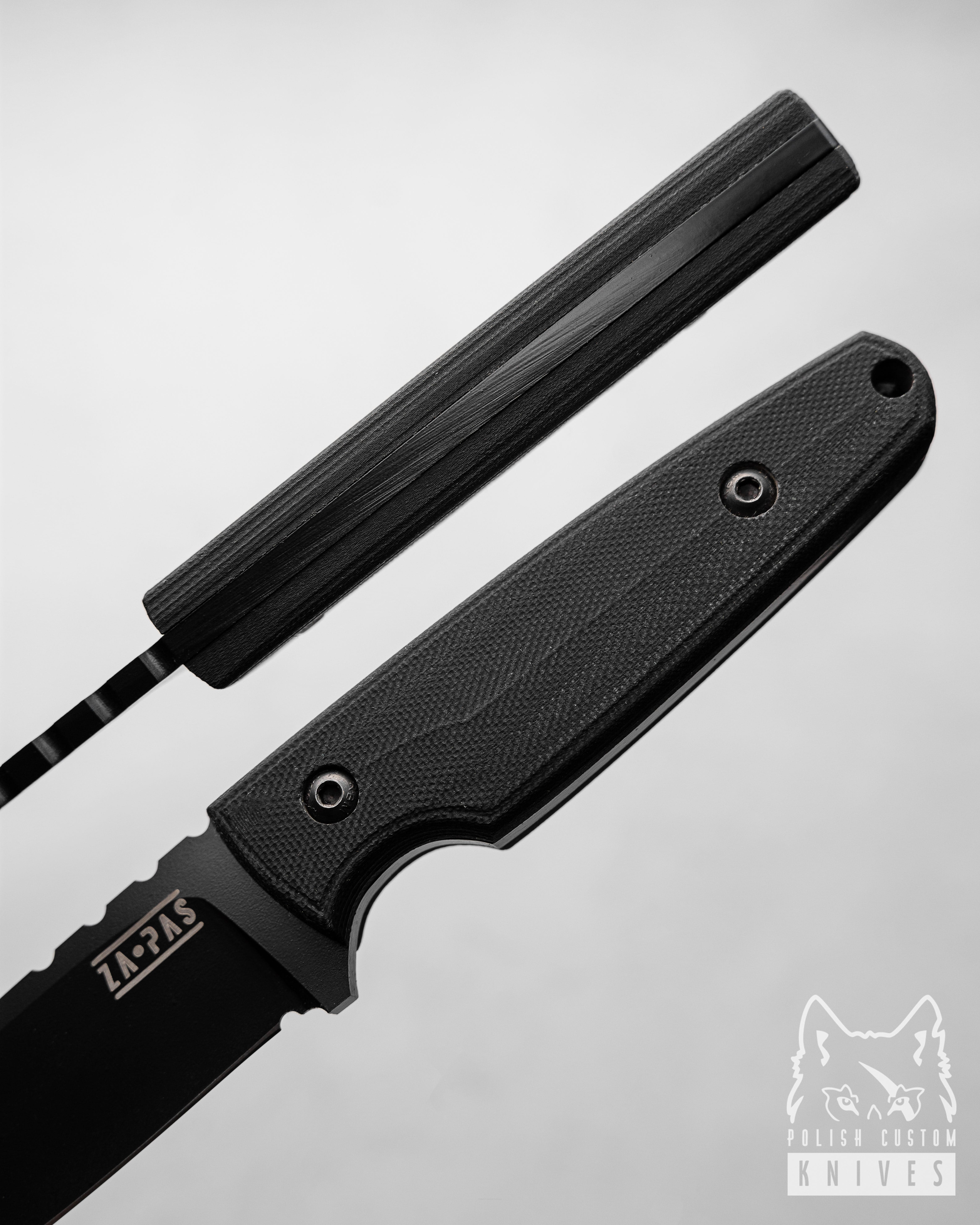 Buy SURVIVAL BUSHCRAFT KNIFE HANDIE 1 NMV O2 G10 BLACK CERAKOTE ZA-PAS