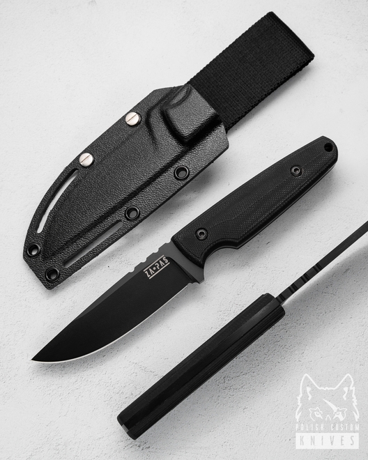 SURVIVAL BUSHCRAFT KNIFE HANDIE 1 NMV O2 G10 BLACK CERAKOTE ZA-PAS